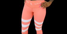 Load image into Gallery viewer, Troy Luxor Women&#39;s Pink Cashmere Strips High Waisted Leggings