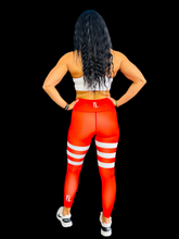 Load image into Gallery viewer, Troy Luxor Women&#39;s Red Cashmere Strips High Waisted Leggings