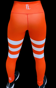 Troy Luxor Women's Red Cashmere Strips High Waisted Leggings