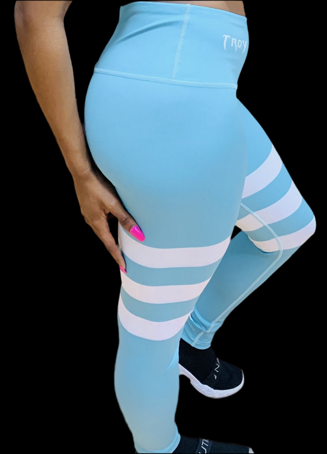 Troy Luxor Women's Mint Cashmere Strips High Waisted Leggings