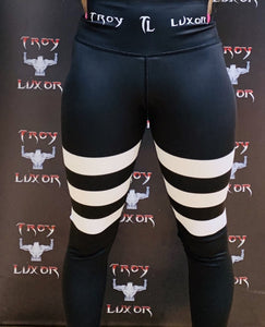 Troy Luxor Women's Black Cashmere Strips High Waisted Leggings